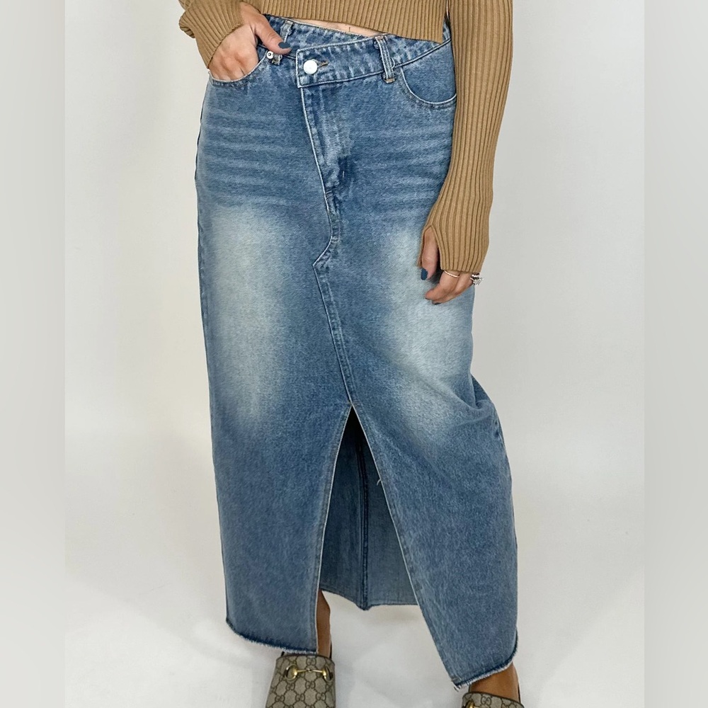 TALULAH Blue Denim Maxi Skirt